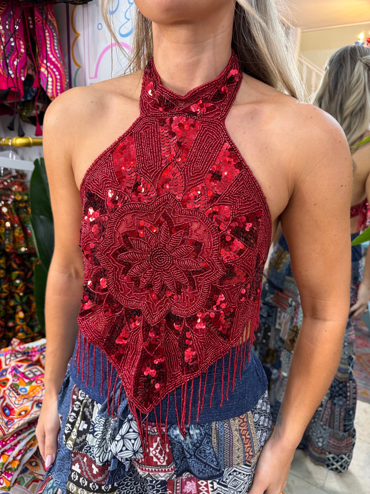 Flower Power Top in Red