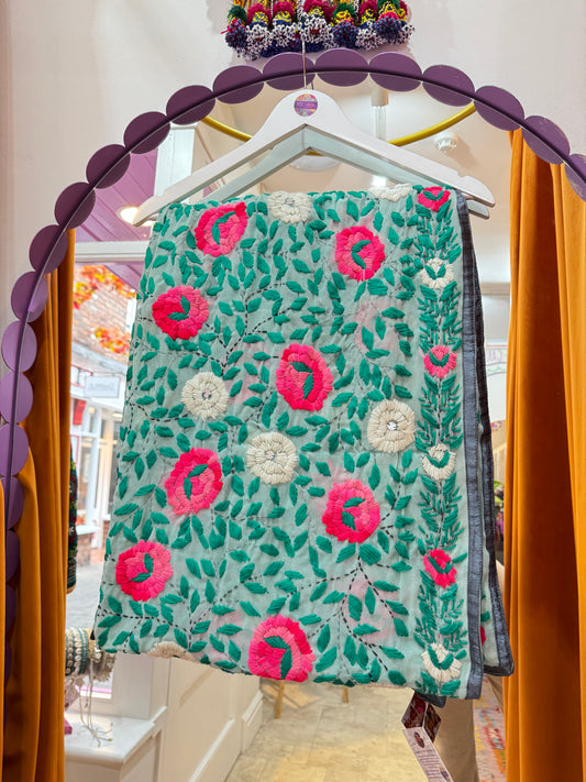 Phulkari Wool Scarf - 13