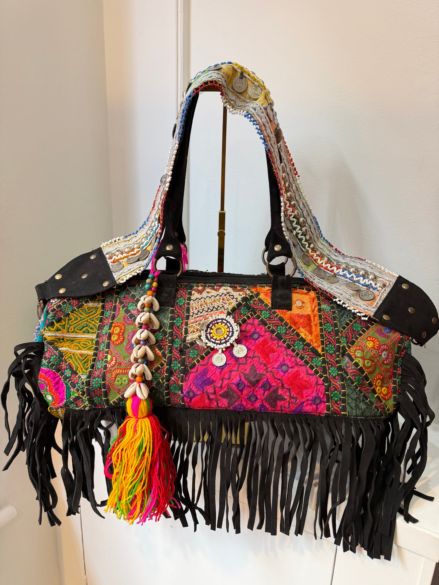 Havana Overnight Tassel Bag - Black