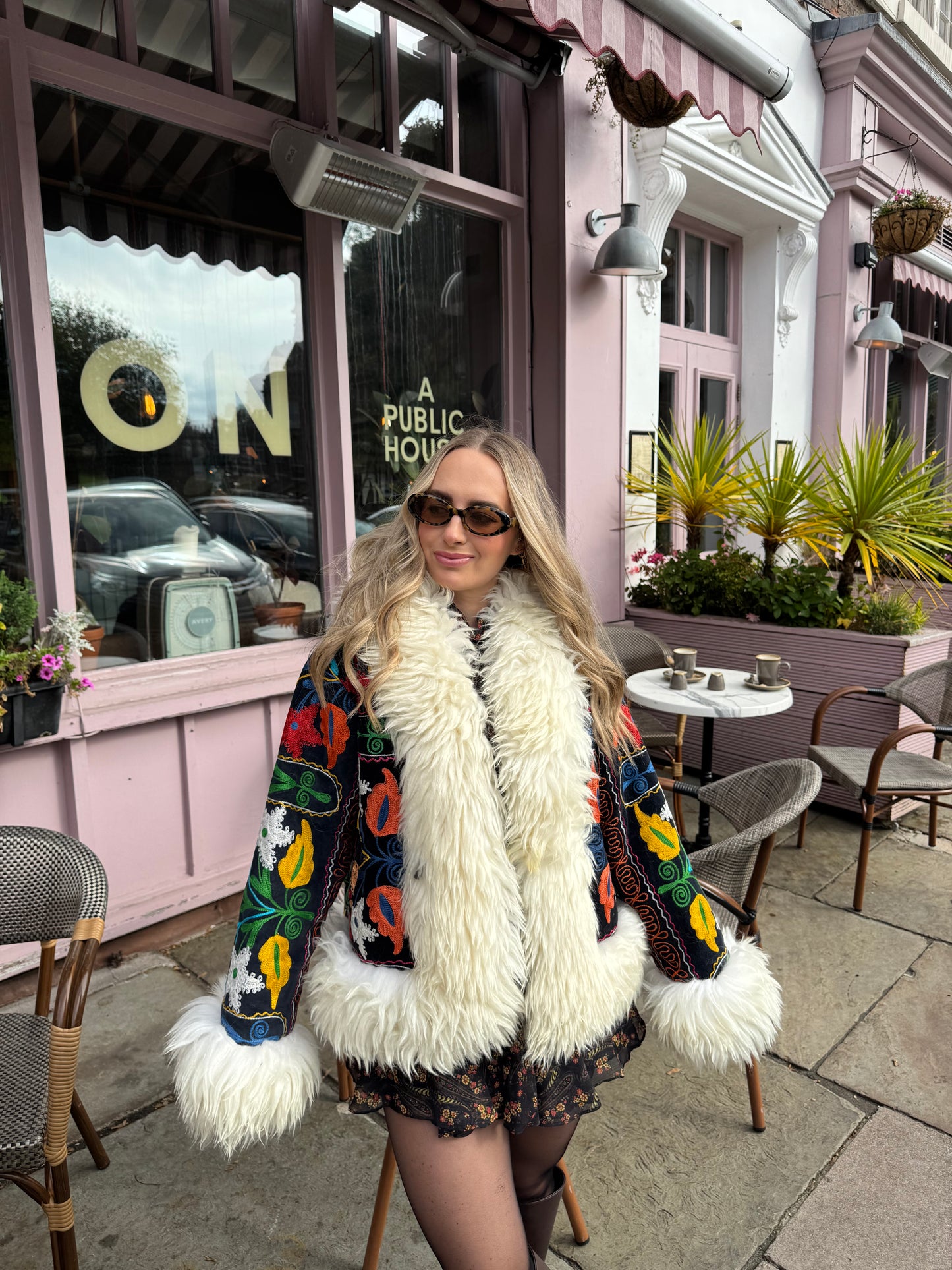 Vintage 70s Afghan Suzani Short Coat