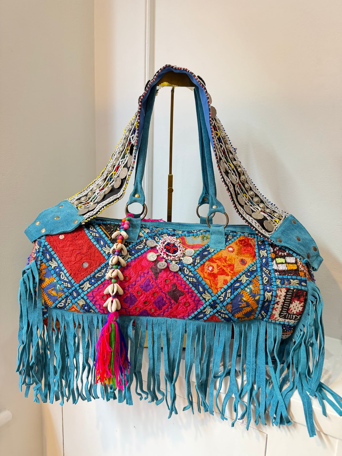 Havana Overnight Tassel Bag - Blue