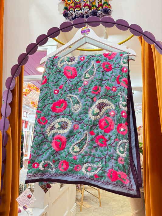 Phulkari Wool Scarf - 11