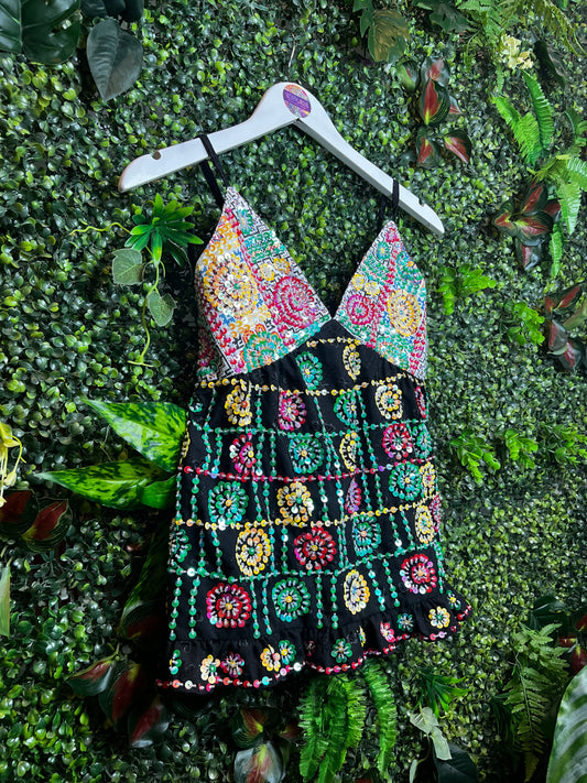 Gypsy Soul Sequin Cami Top - Black 3