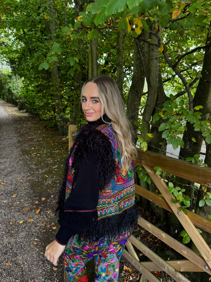 Faux Fur Flower Gilet
