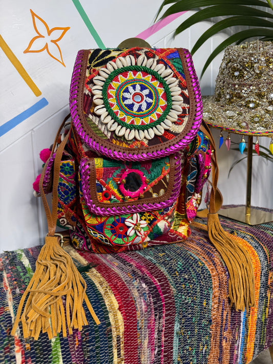 Boho Backpack Pink - 1
