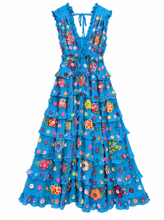Gypsy Soul Maxi Dress in Blue