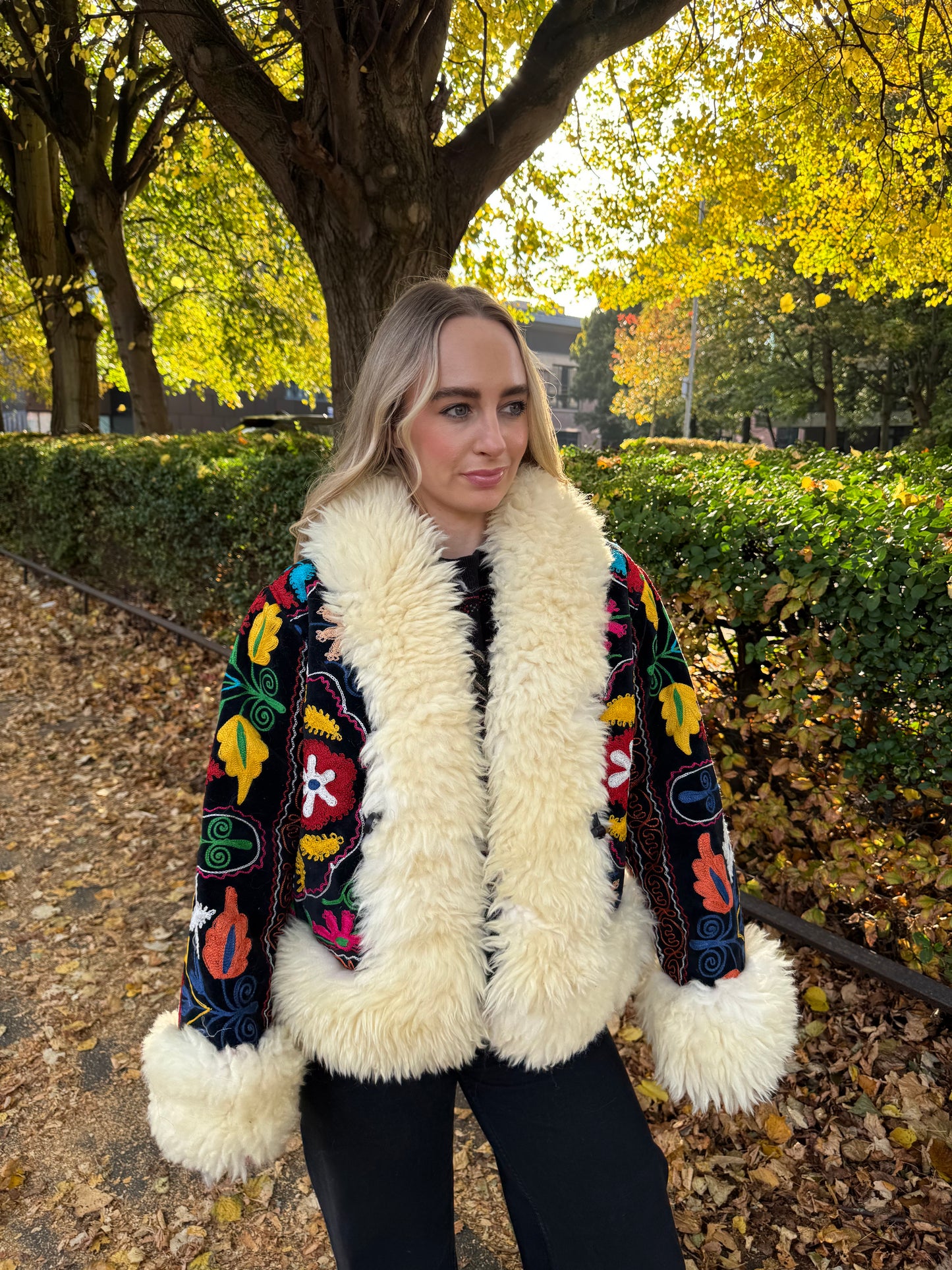 Vintage 70s Afghan Suzani Short Coat