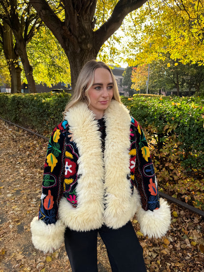 Vintage 70s Afghan Suzani Short Coat