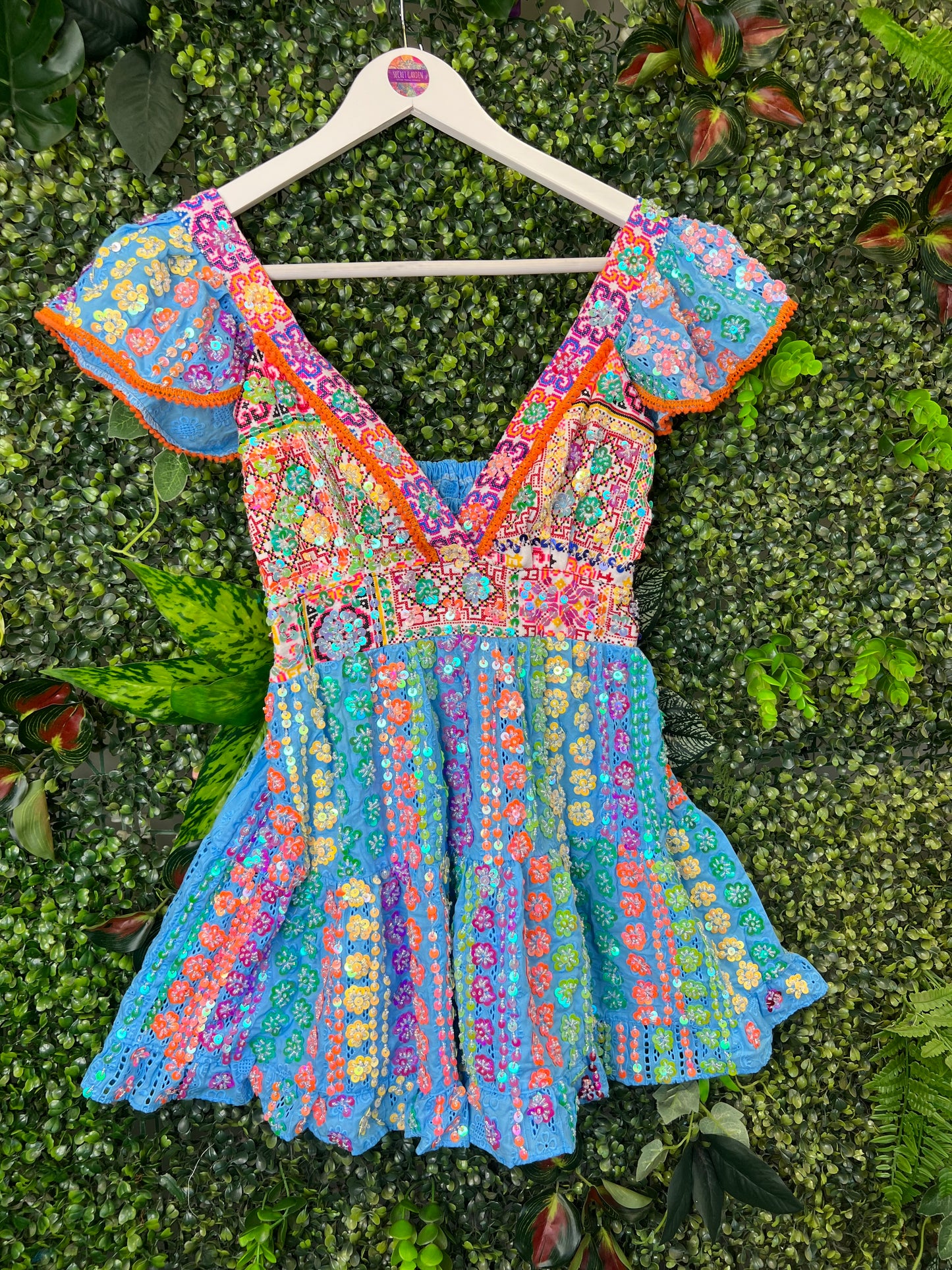 Gypsy Soul White Broderie Anglaise Blue - 1