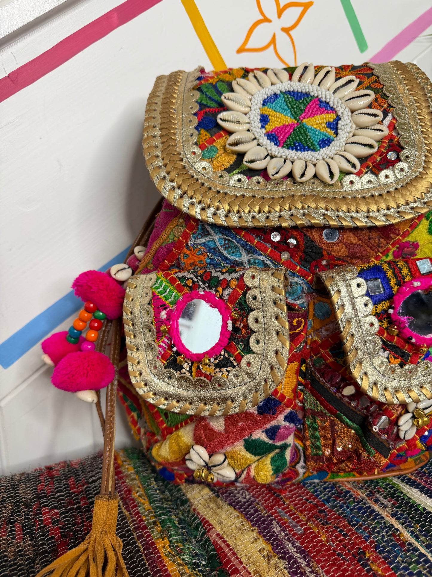 Boho Medium Gold Backpack