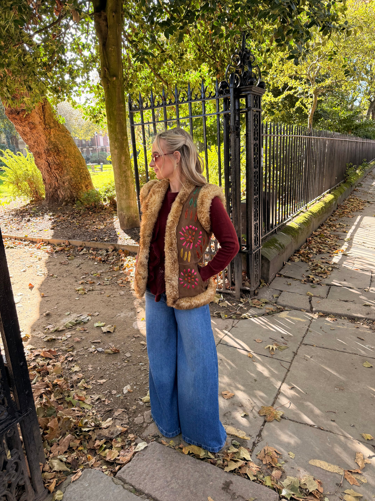 Vintage Embroidered Fur Gilet