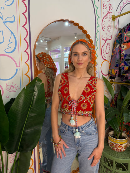 Sari Top in Burnt Orange