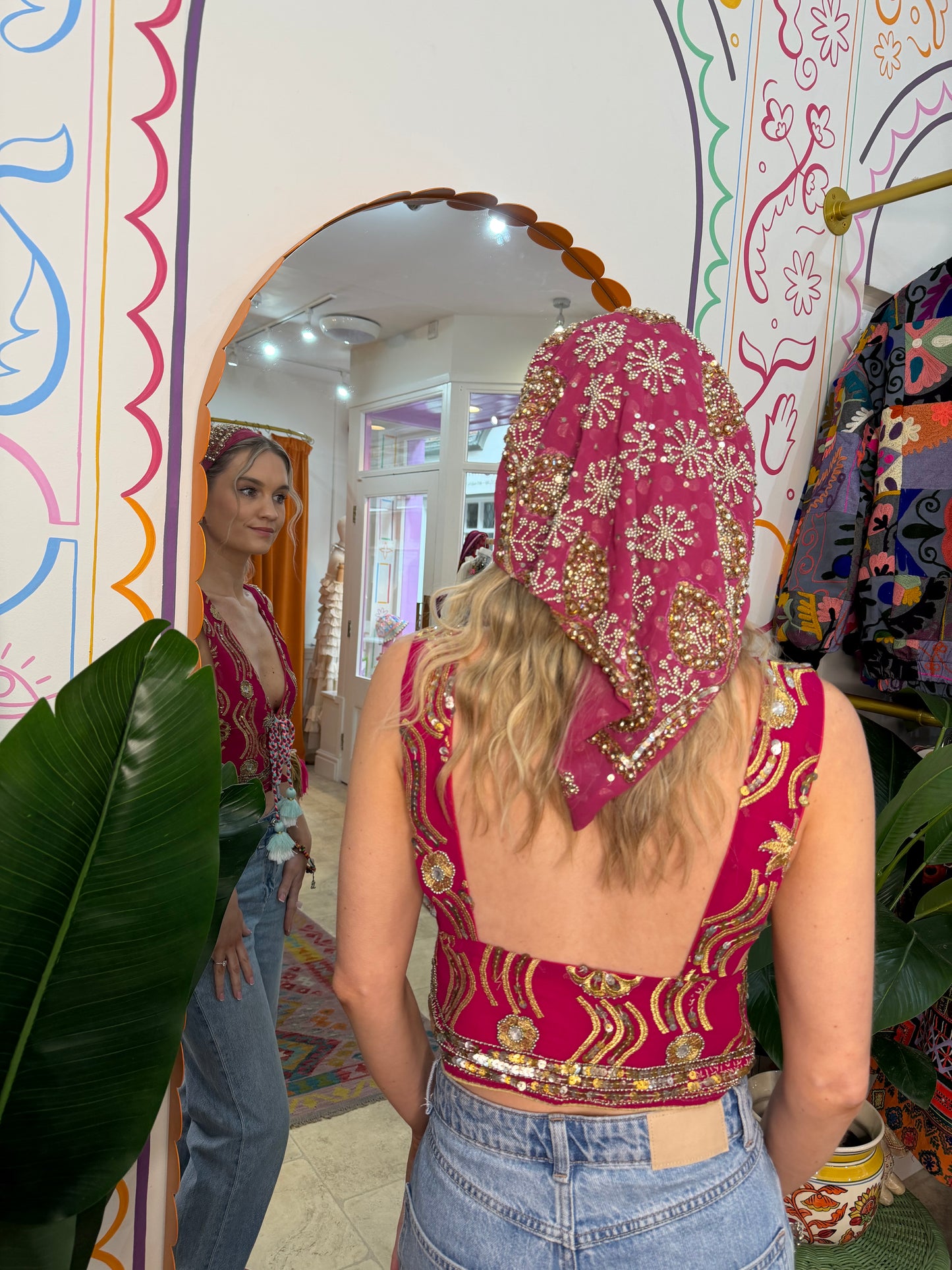 Sari Top in Pink