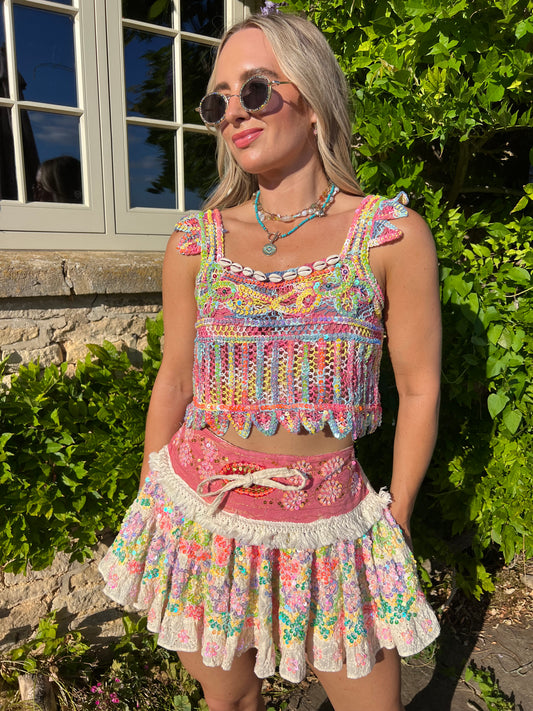 Gypsy Soul Mini Cream Skirt - 11