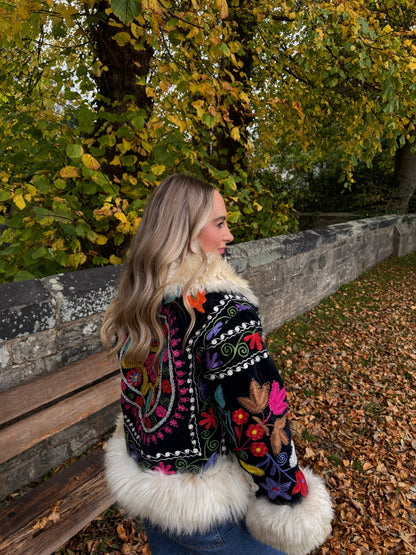 Vintage 70s Afghan Suzani Short Coat