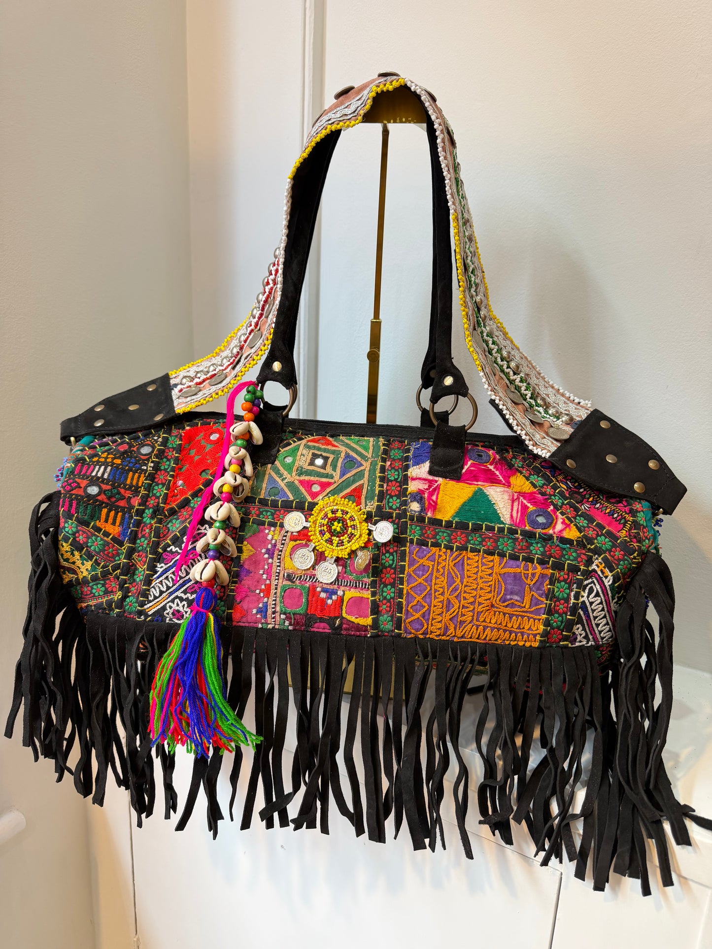 Havana Overnight Tassel Bag - Black