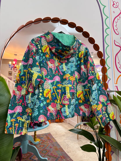 Mushroom Kantha Hoodie