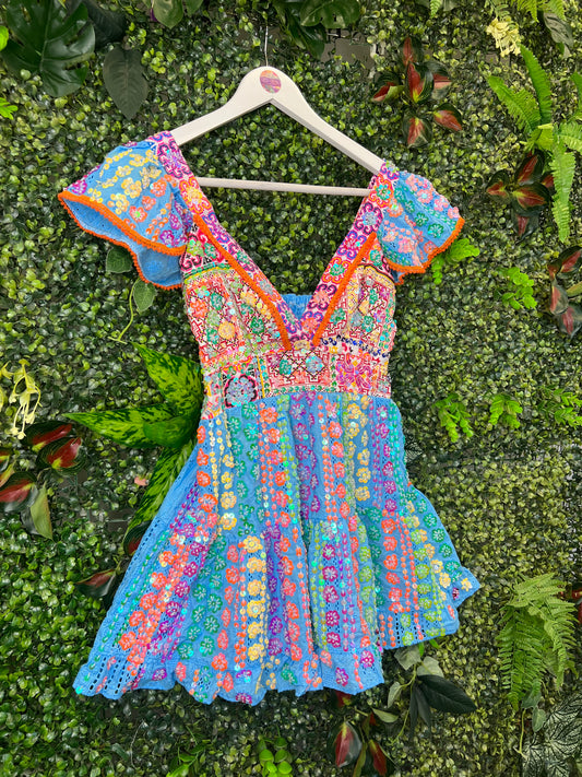 Gypsy Soul White Broderie Anglaise Blue - 1