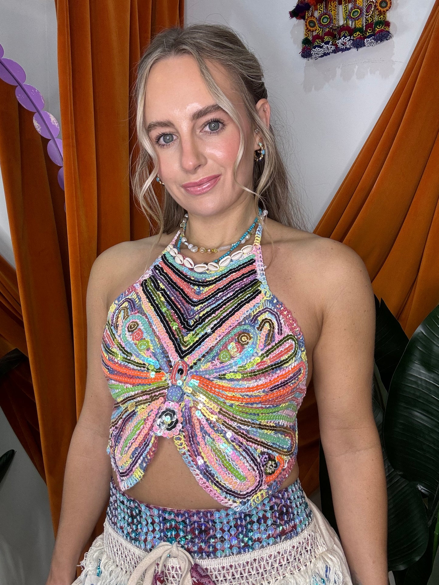 Gypsy Soul Sequin Butterfly Top