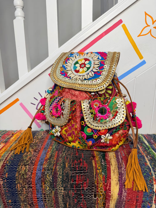 Boho Medium Gold Backpacks