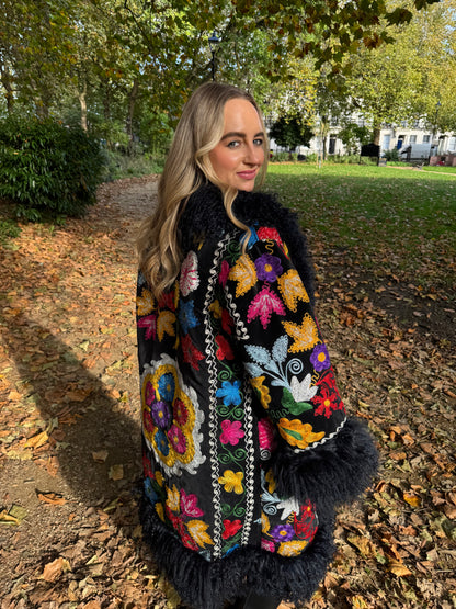 Vintage 70s Afghan Suzani Long Coat