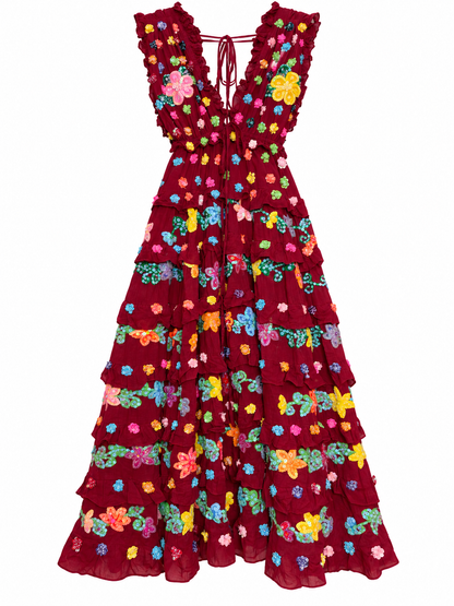 Gypsy Soul Maxi Dress in Red