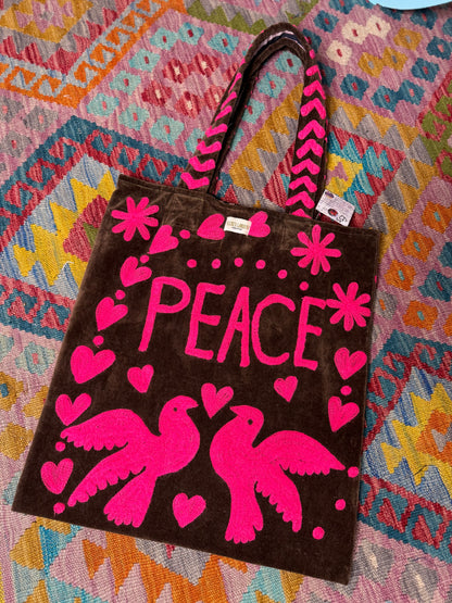 Peace & Love Tote Bags