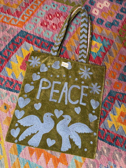 Peace & Love Tote Bags