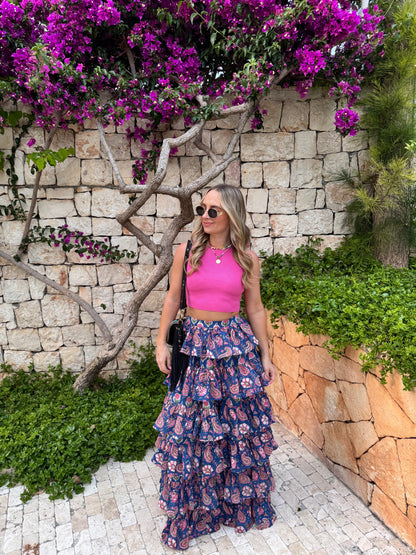 Frida Maxi Skirt - Pink & Blue