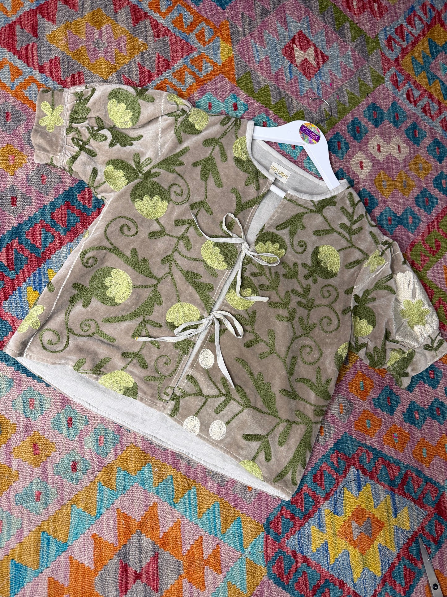 Velvet Suzani Bow Top