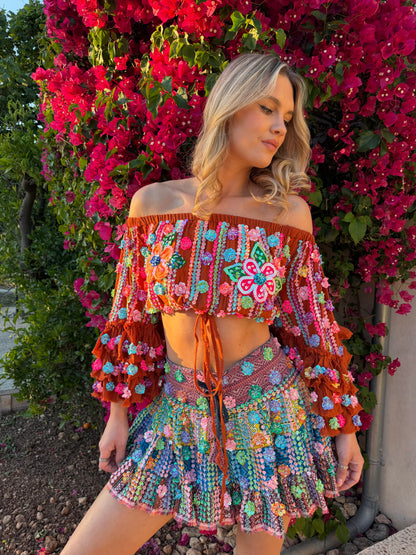 Gypsy Soul Embellished Top & Skirt Co Ord