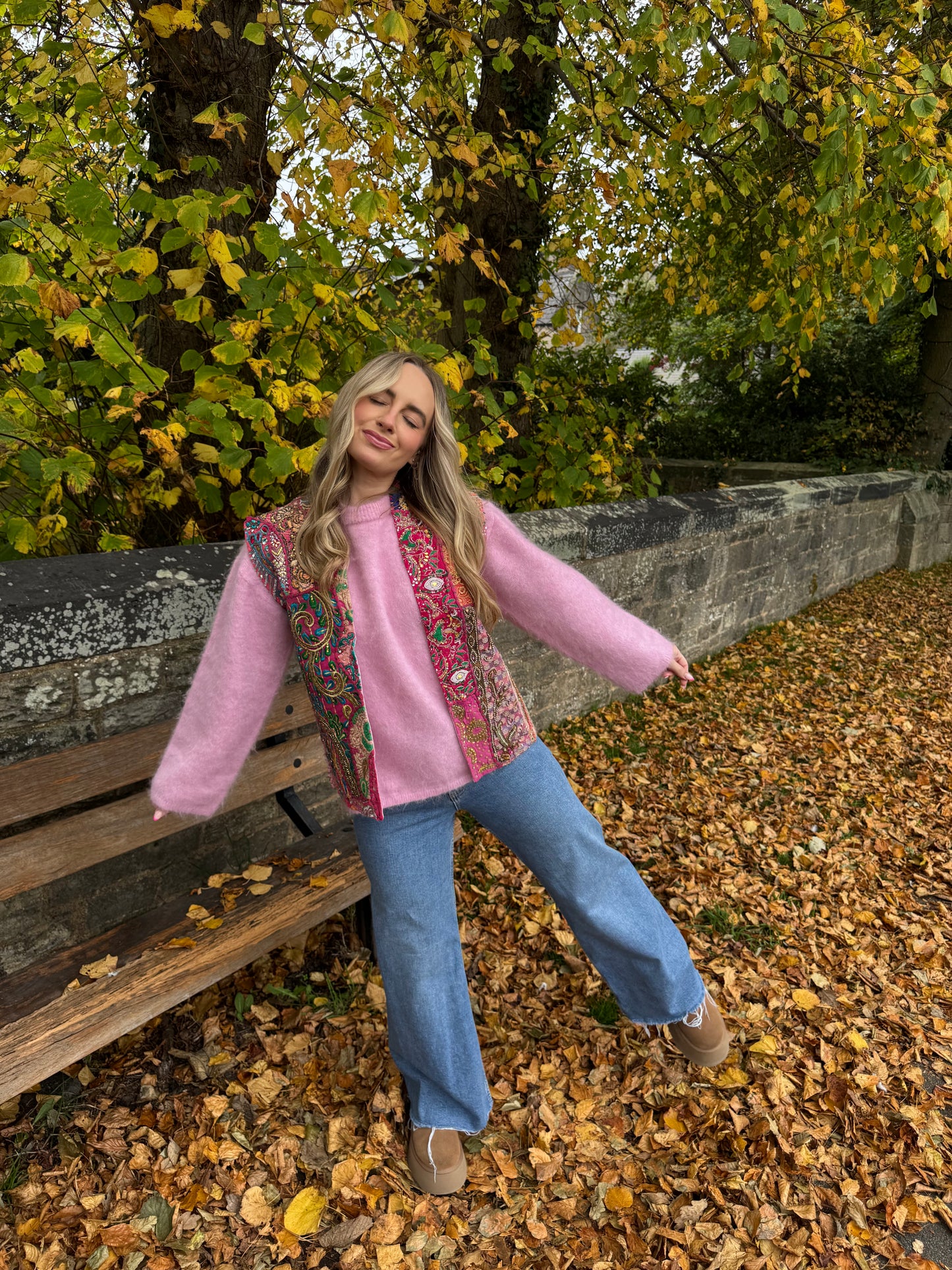 Tapestry Vintage Waistcoat - Pink