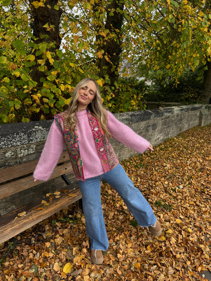 Tapestry Vintage Waistcoat - Pink