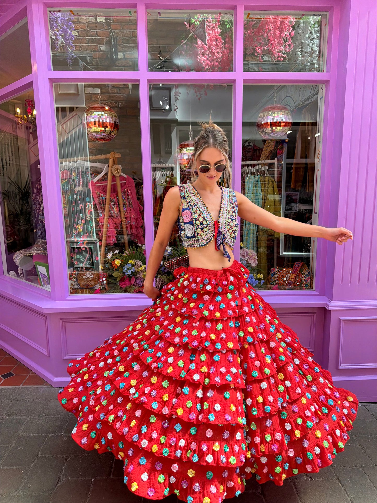 Gypsy Soul Ruffle Red Skirt
