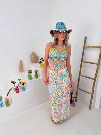 Gypsy Soul Crochet Top & Maxi Skirt Co ord