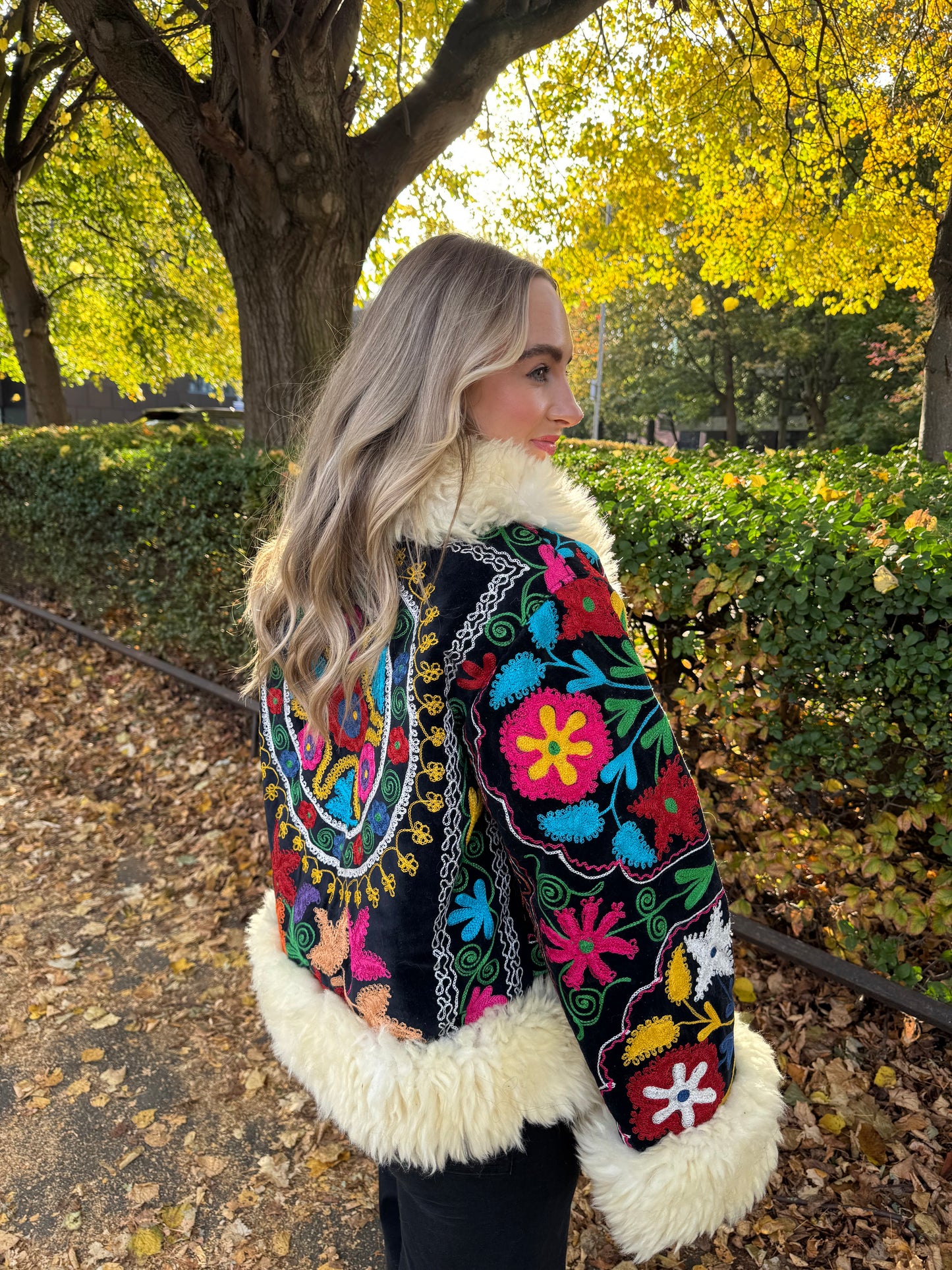 Vintage 70s Afghan Suzani Short Coat