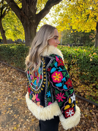 Vintage 70s Afghan Suzani Short Coat