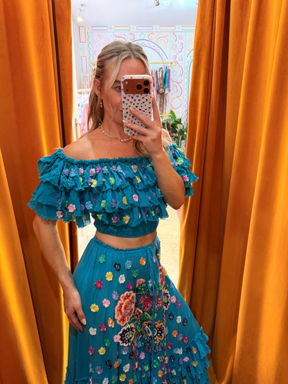 Gypsy Soul Teal Top & Skirt Co ord