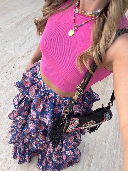 Frida Maxi Skirt - Pink & Blue