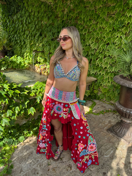 Gypsy Soul Ibiza Skirt Red - 2