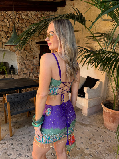 Ibiza Sari Mini Skirt & Top Set