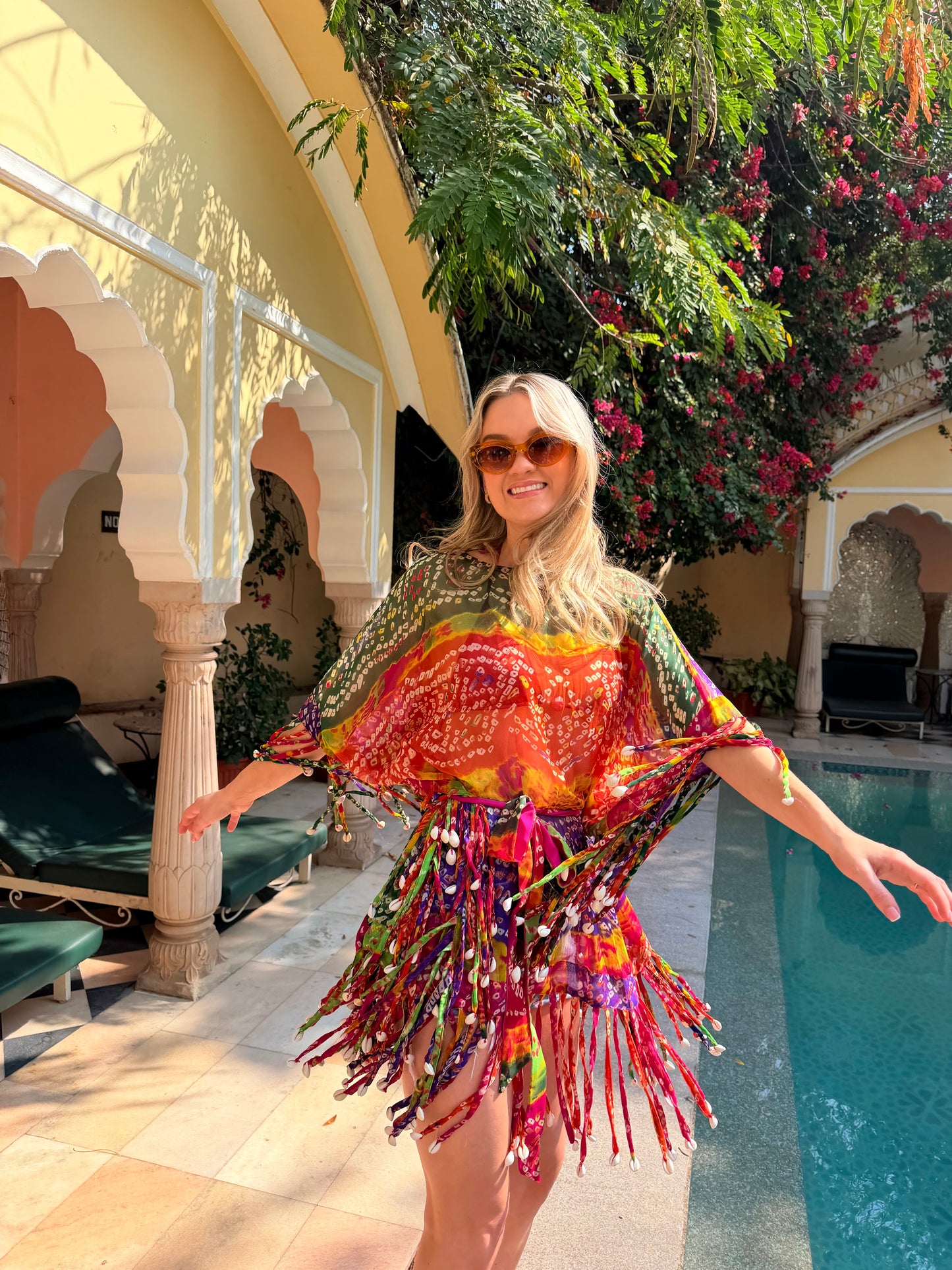 Rio Tassel Shell Kaftan Top