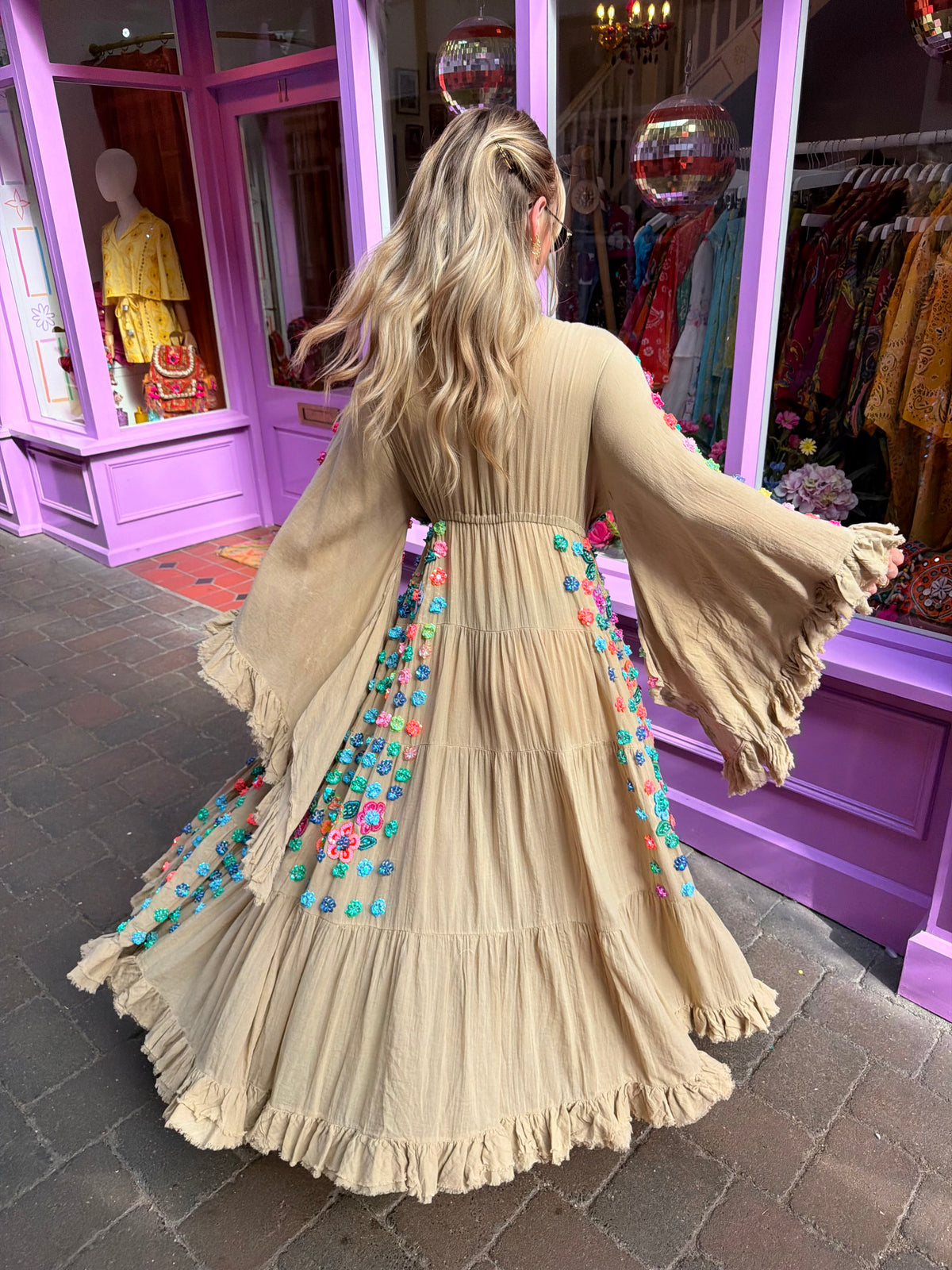 Gypsy Soul Maxi Kimono Ruffle Jacket in