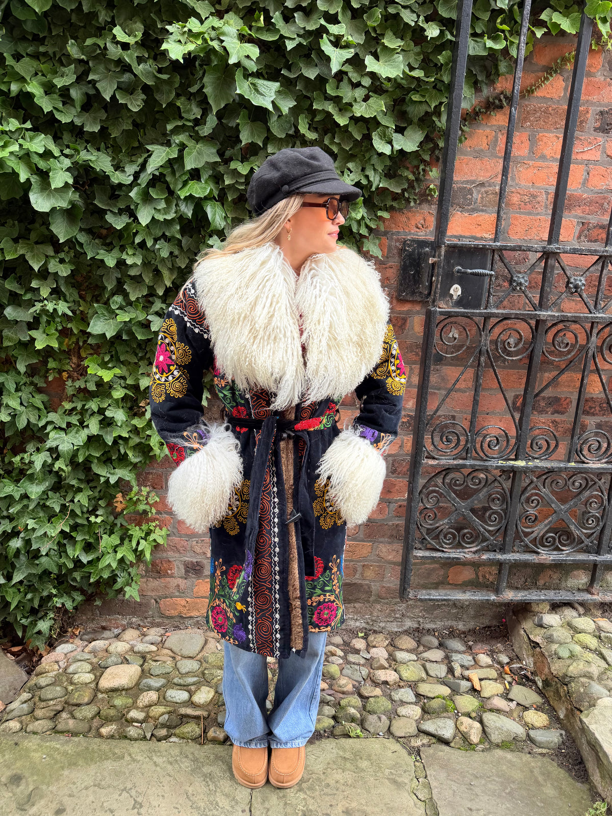 Vintage 70s Suzani Long Coat