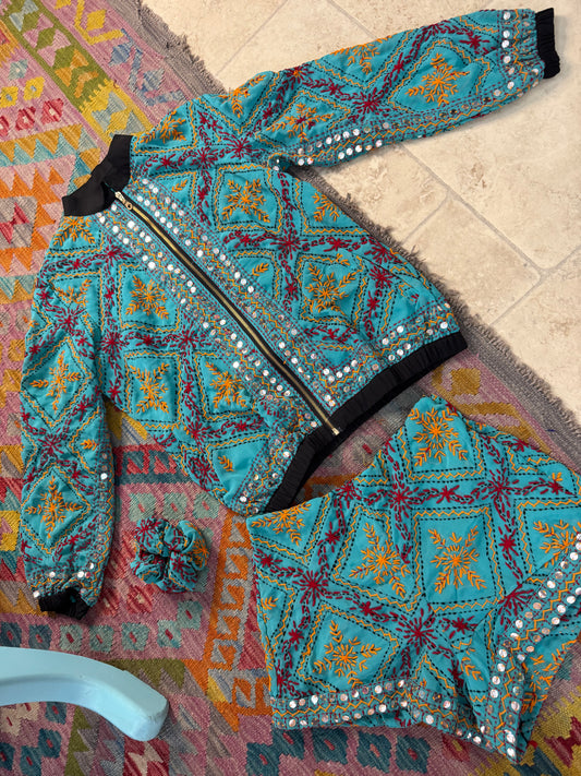 Phulkari Bomber & Shorts Co ord
