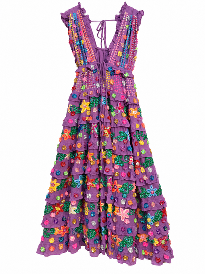 Gypsy Soul Maxi Dress in Lilac Purple