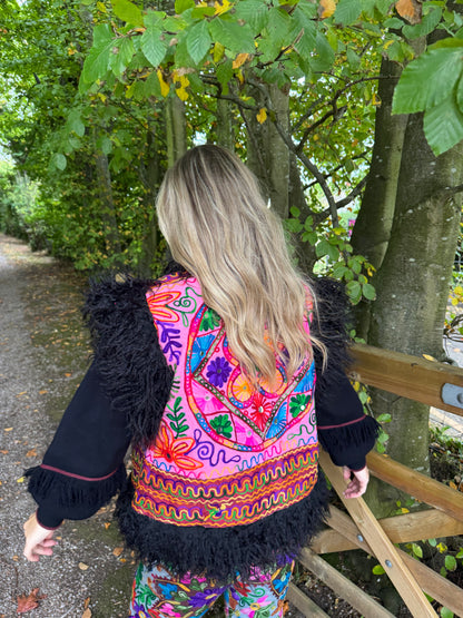 Faux Fur Flower Gilet