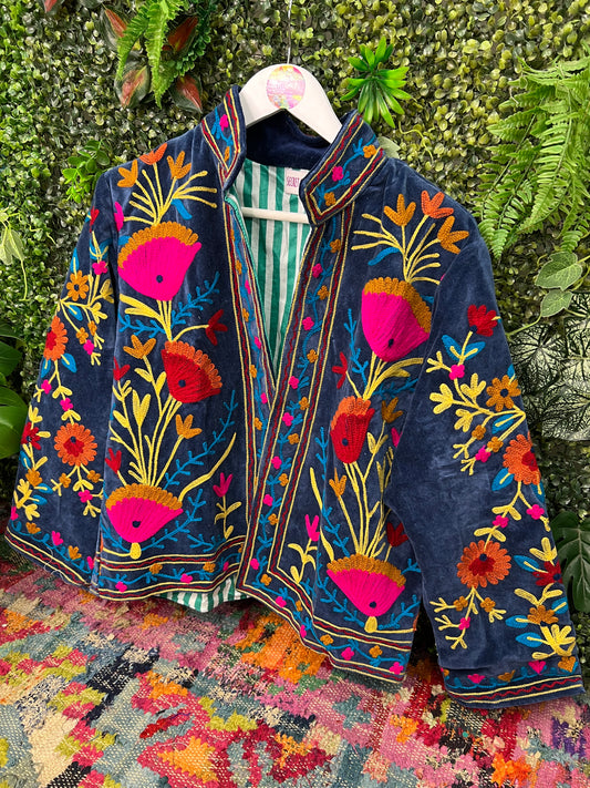 Velvet Suzani Duster Jacket