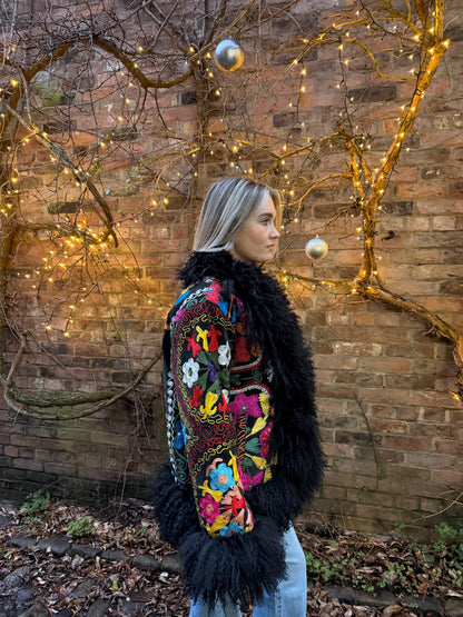 Vintage 70s Afghan Suzani Short Coat