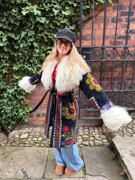 Vintage 70s Suzani Long Coat